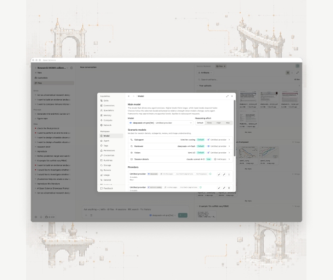 Local-first research with explicit external access — Open-Science workspace