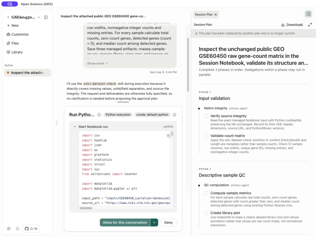 Python execution approval from the public GSE60450 case