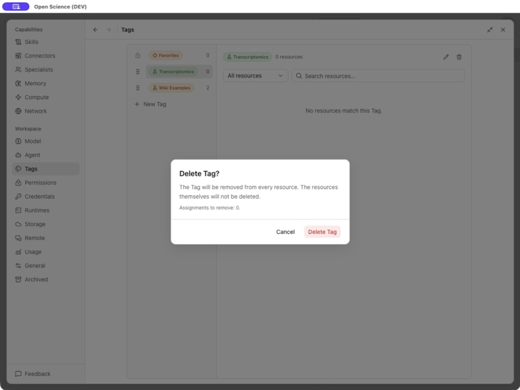 Deletion scope, canceled in this walkthrough