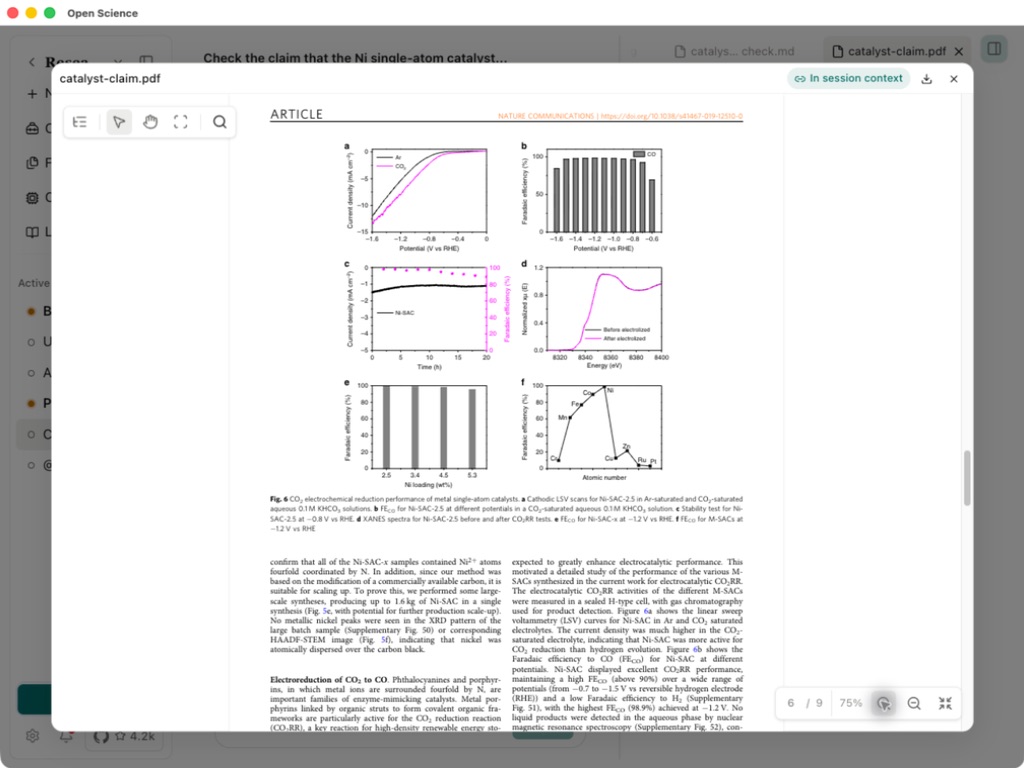 The original article's Figure 6 and experimental conditions in Open-Science