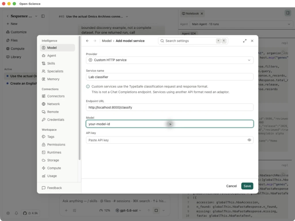Custom classification endpoint, model and empty key fields