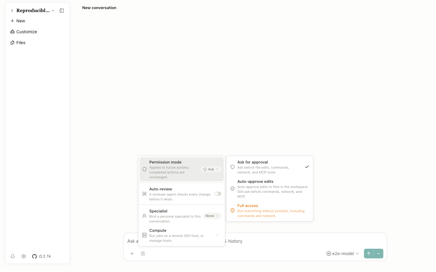 Permission modes