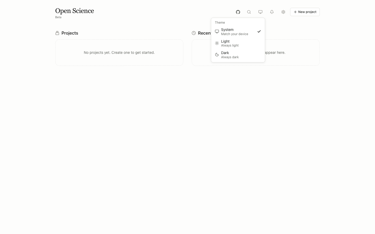 Theme menu