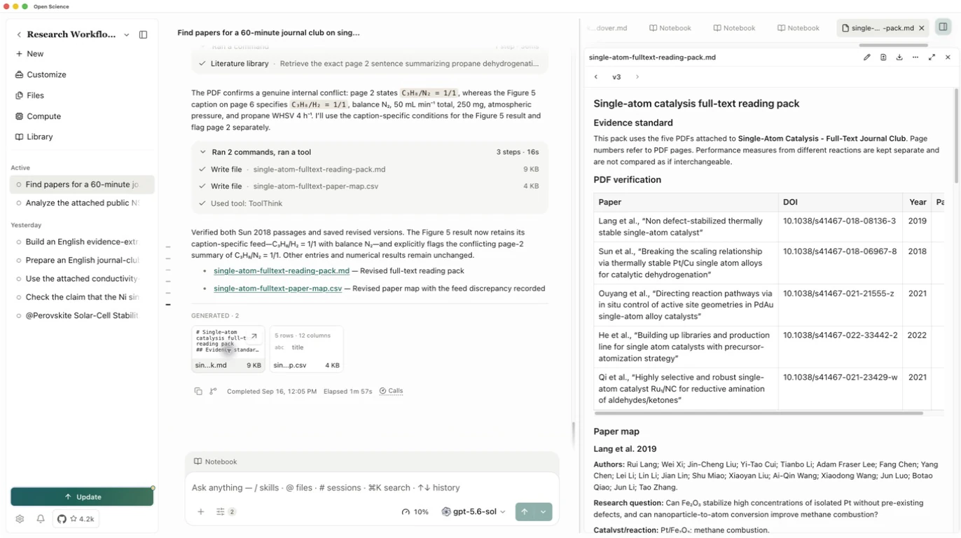 The saved full-text pack, with the same five papers and source checks