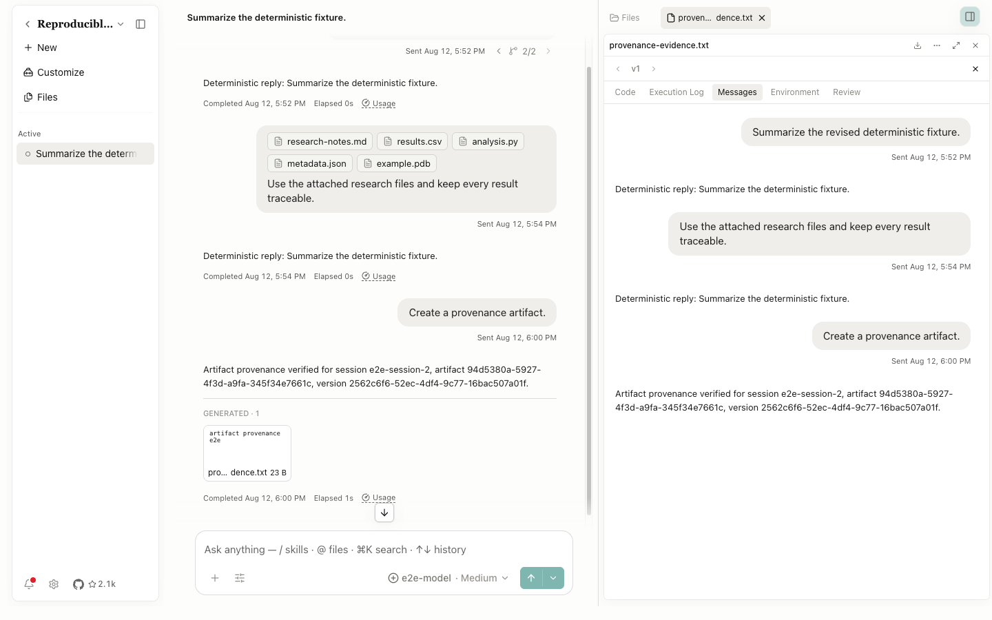 Provenance Messages