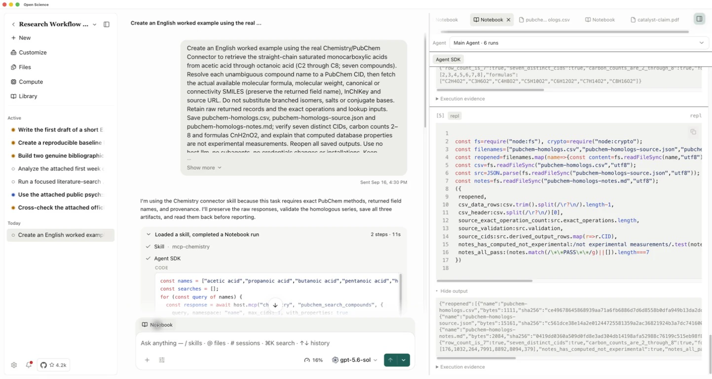 The actual query activity and saved-file readback in Notebook